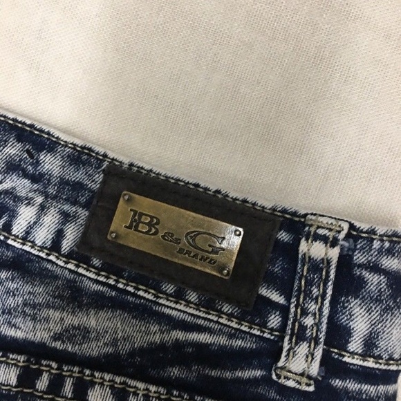 B&G Jeans Size 1 Skinny Destroyed Indigo Stretch - Picture 5 of 5